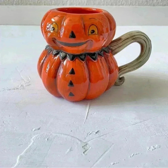 Johanna Parker Transpac Smiling Halloween Pumpkin Mug Halloween Decorations - Picture 1 of 9